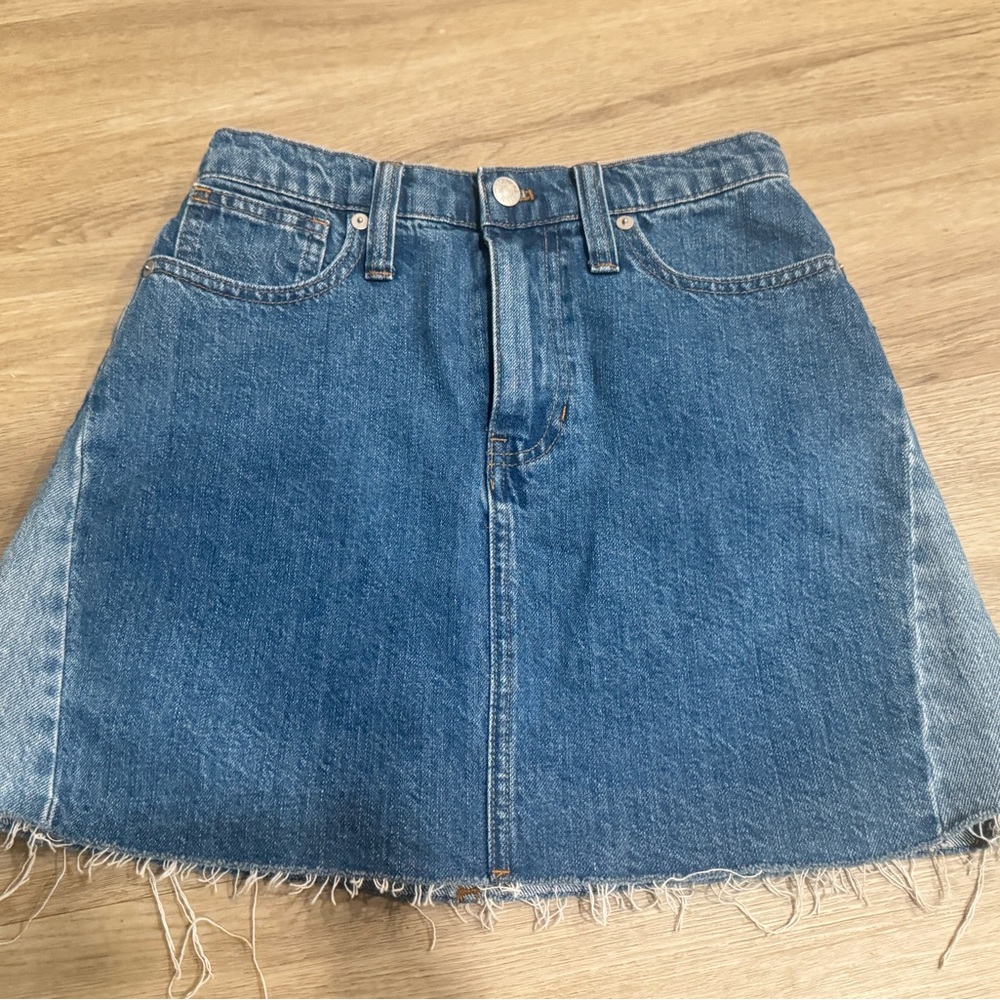 Madewell Classic Blue Denim Patch Mini Skirt